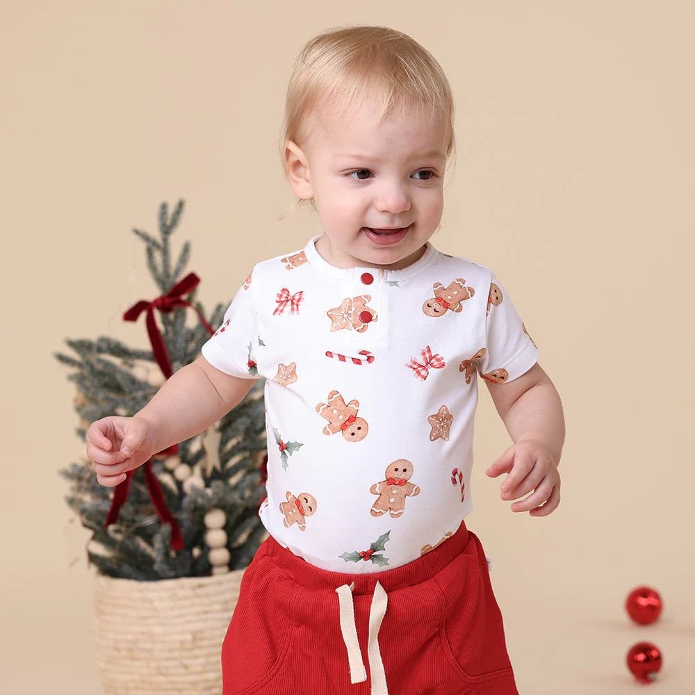 Gingerbread Short Sleeve Bodysuit