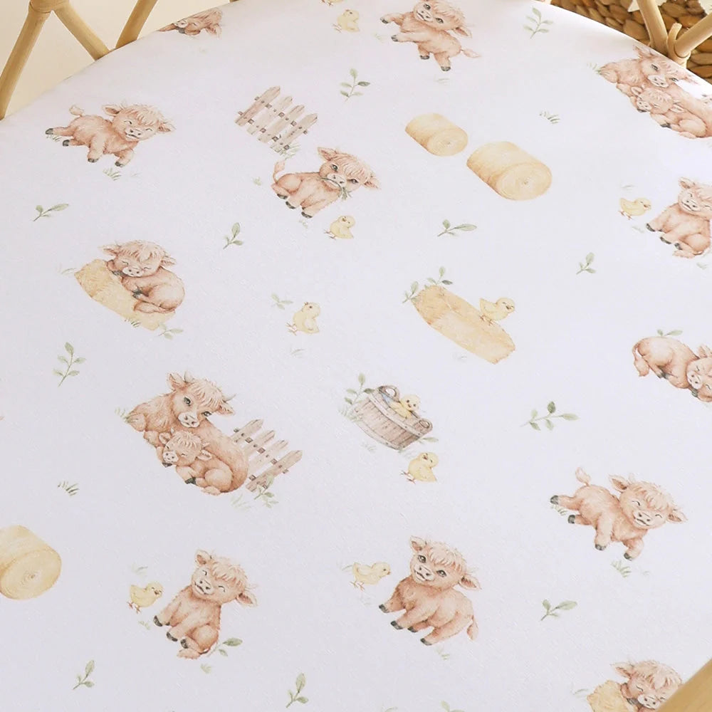 Highland Cows Bassinet Sheet
