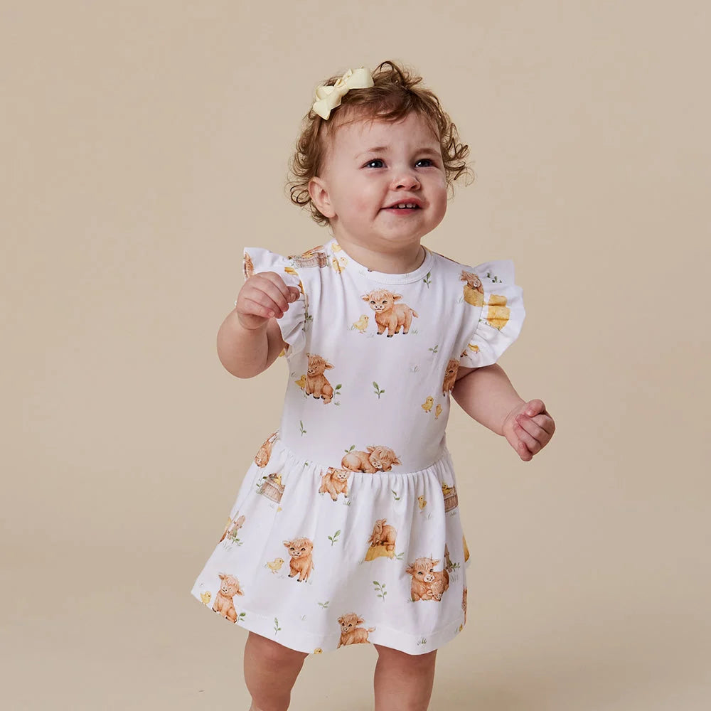 Highland Cows Short Sleeve Dress