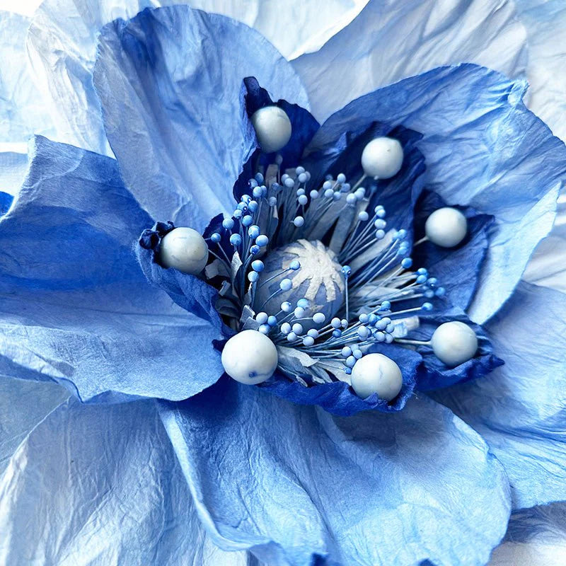 Paper Flower: Poppy Flower L Blue