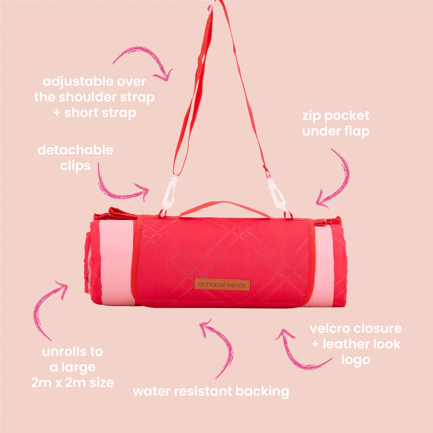 Picnic Mat Red Stripe