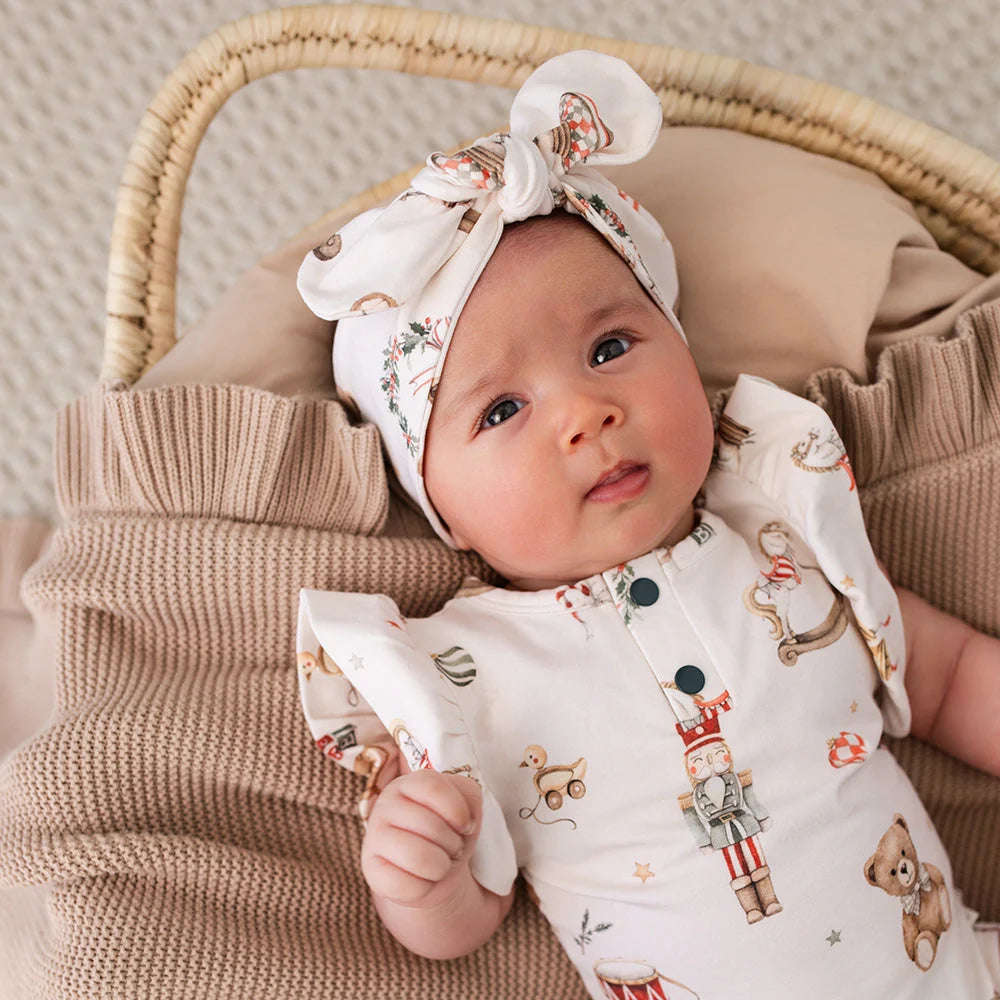 Santa's Toy Shop Short Sleeve Bodysuit with Frill
