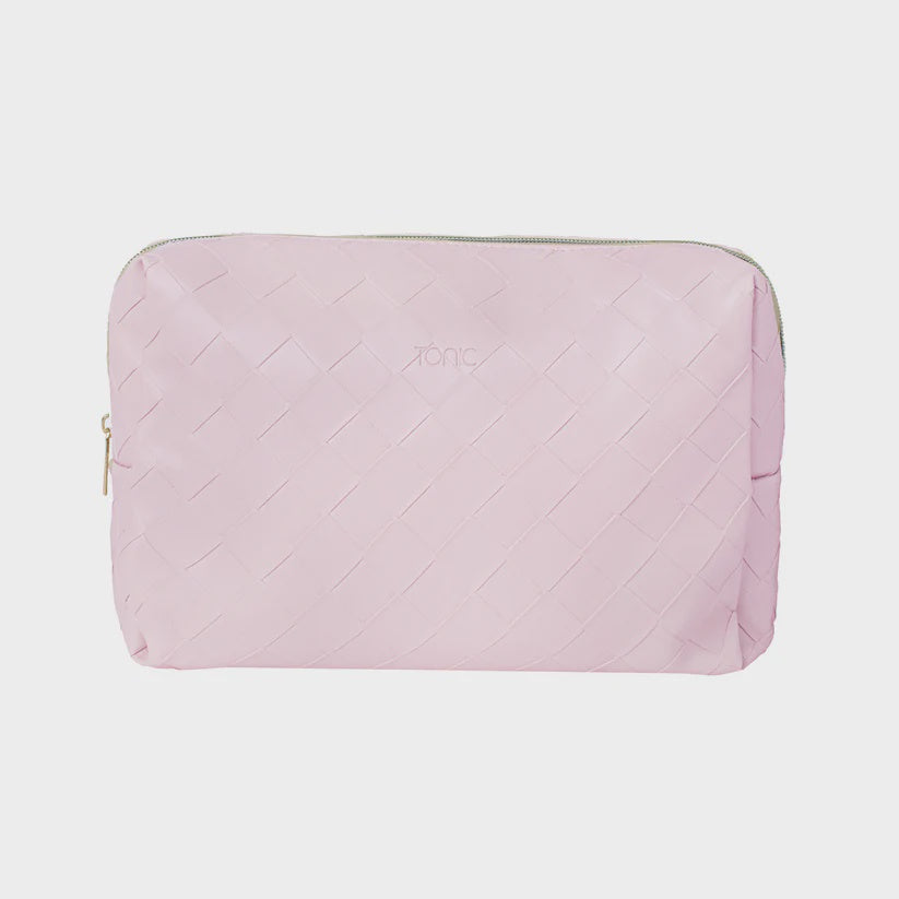 Woven Beauty Bag Large Peony Pink