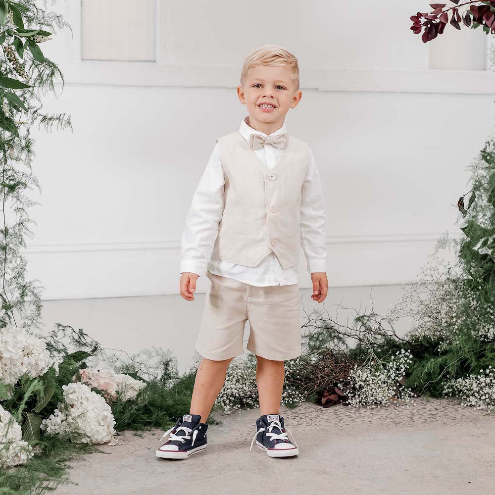 Toby Linen Bow Tie Sand