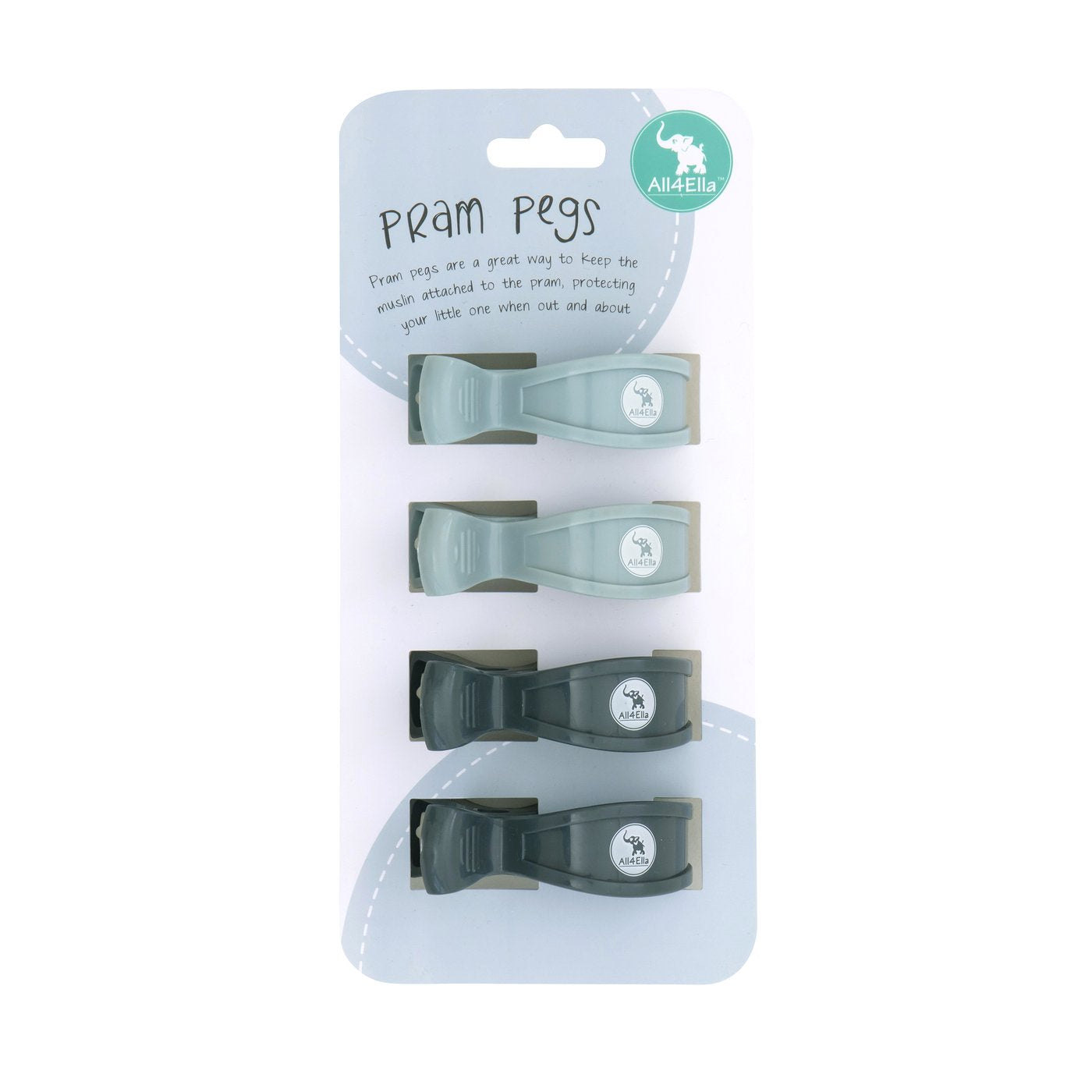4 Pack Pegs Steel Blue/Charcoal