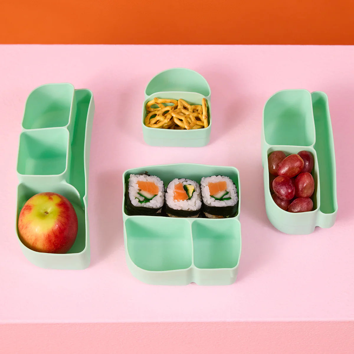 Silicone Bento Tray Lunch Forest