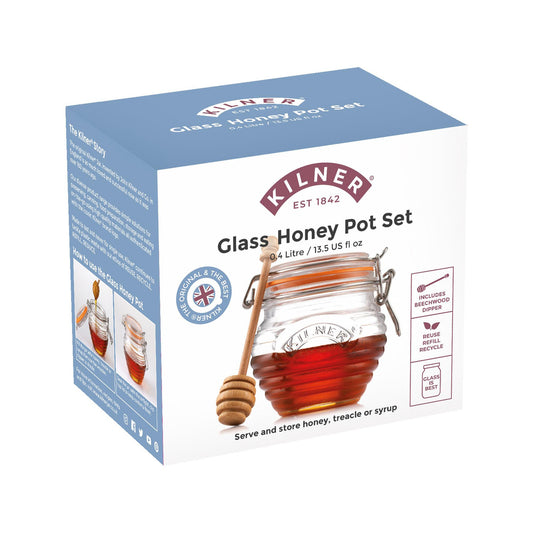 Kilner Honey Pot & Drizzler Spoon 400ml