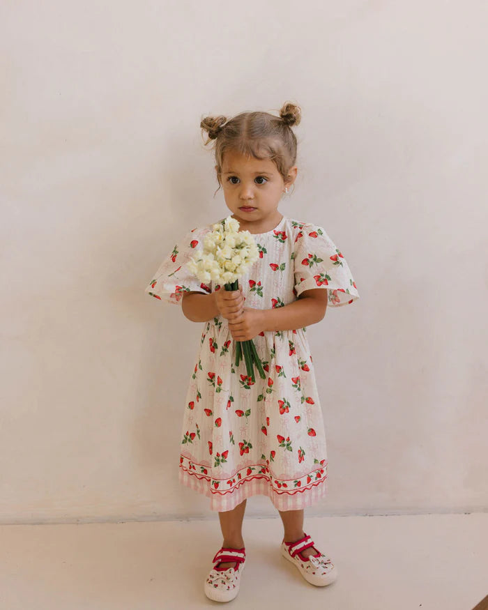 Poppy Dress Strawberries and Cream