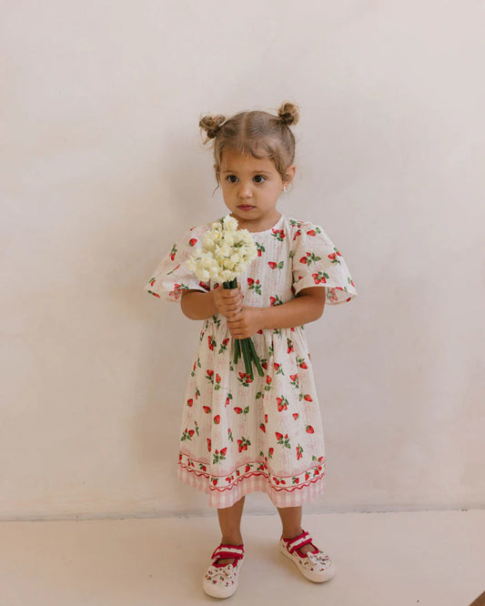 Poppy Dress Strawberries and Cream