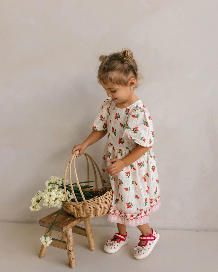 Poppy Dress Strawberries and Cream