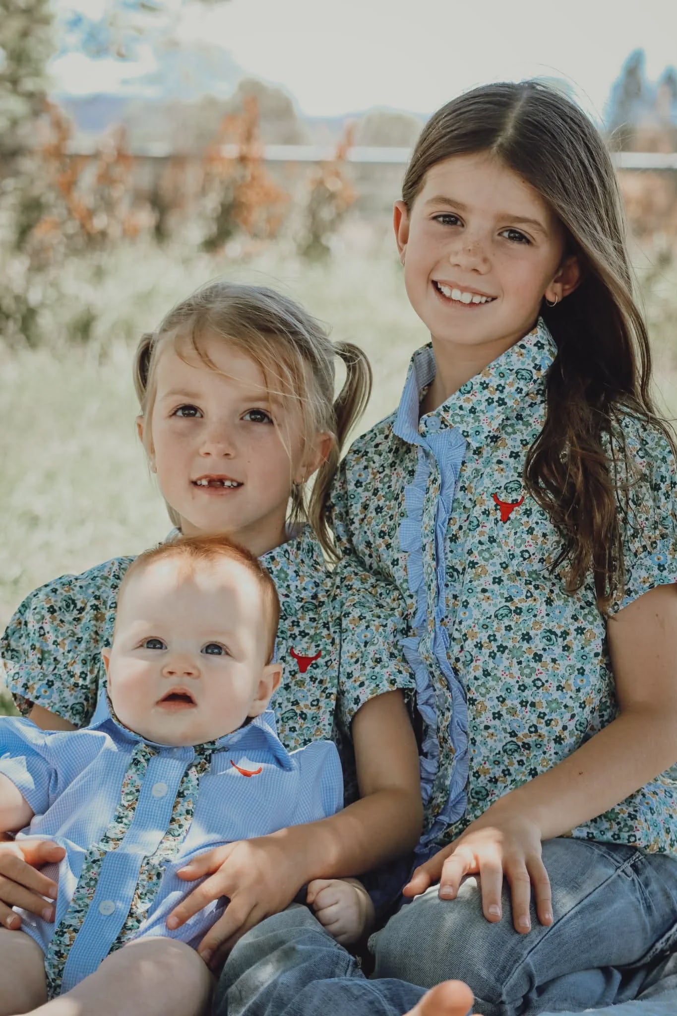 Dorothy Soft Blue Floral Sleeve Blouse