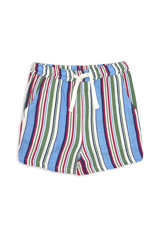 Crinkle Stripe Short Green