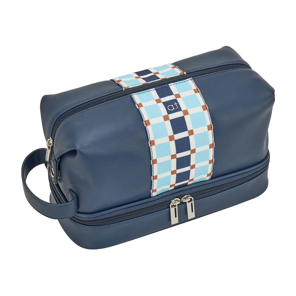 Check Toiletry Bag Mens