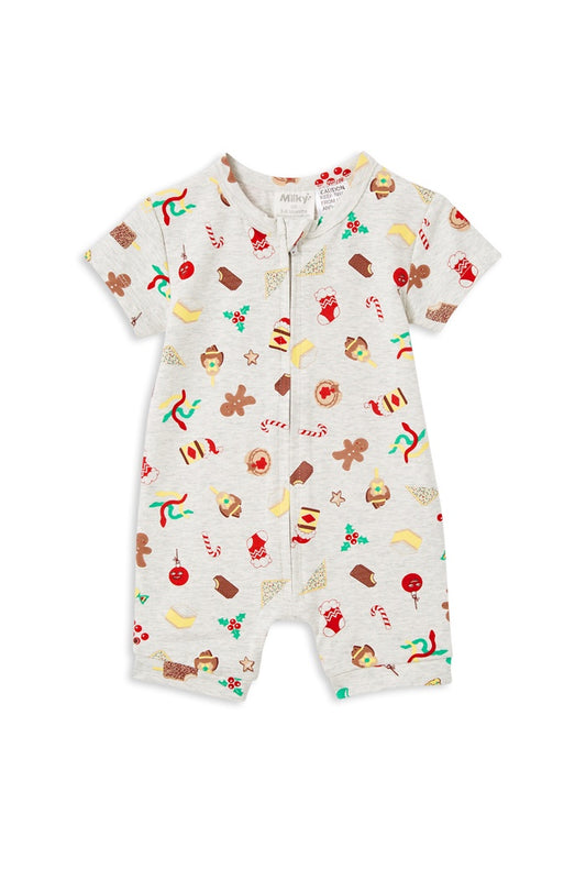 Summer Christmas Zip Romper