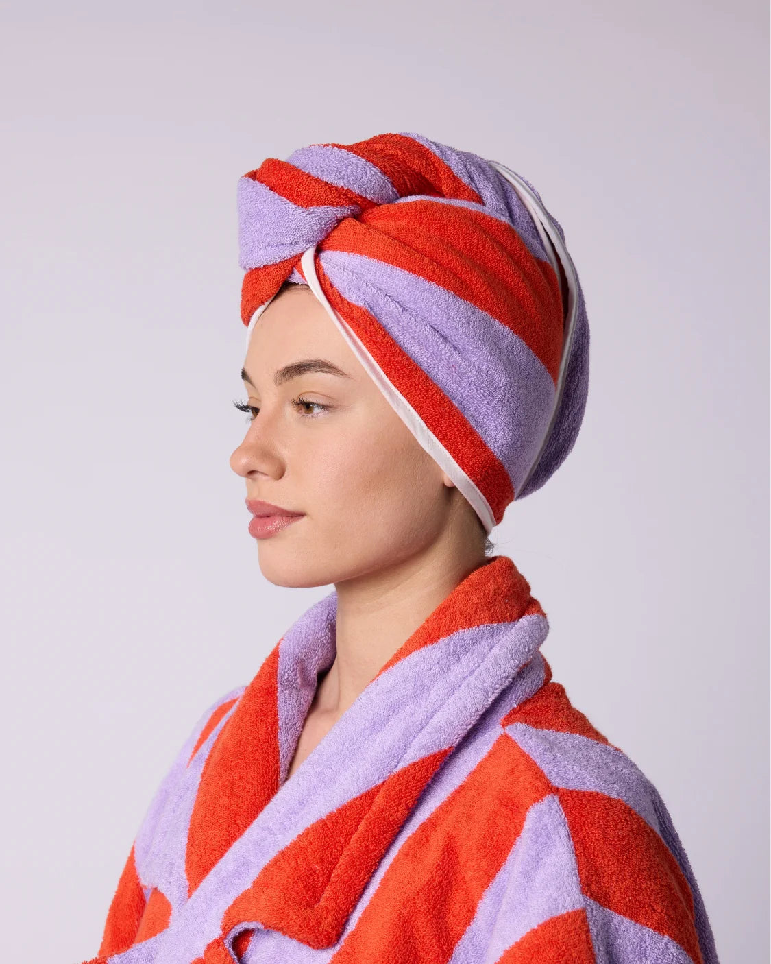 Hair Wrap Grapefruit Stripes