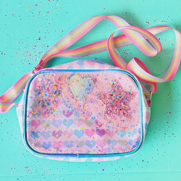 Shoulder Bag Glitter Blue