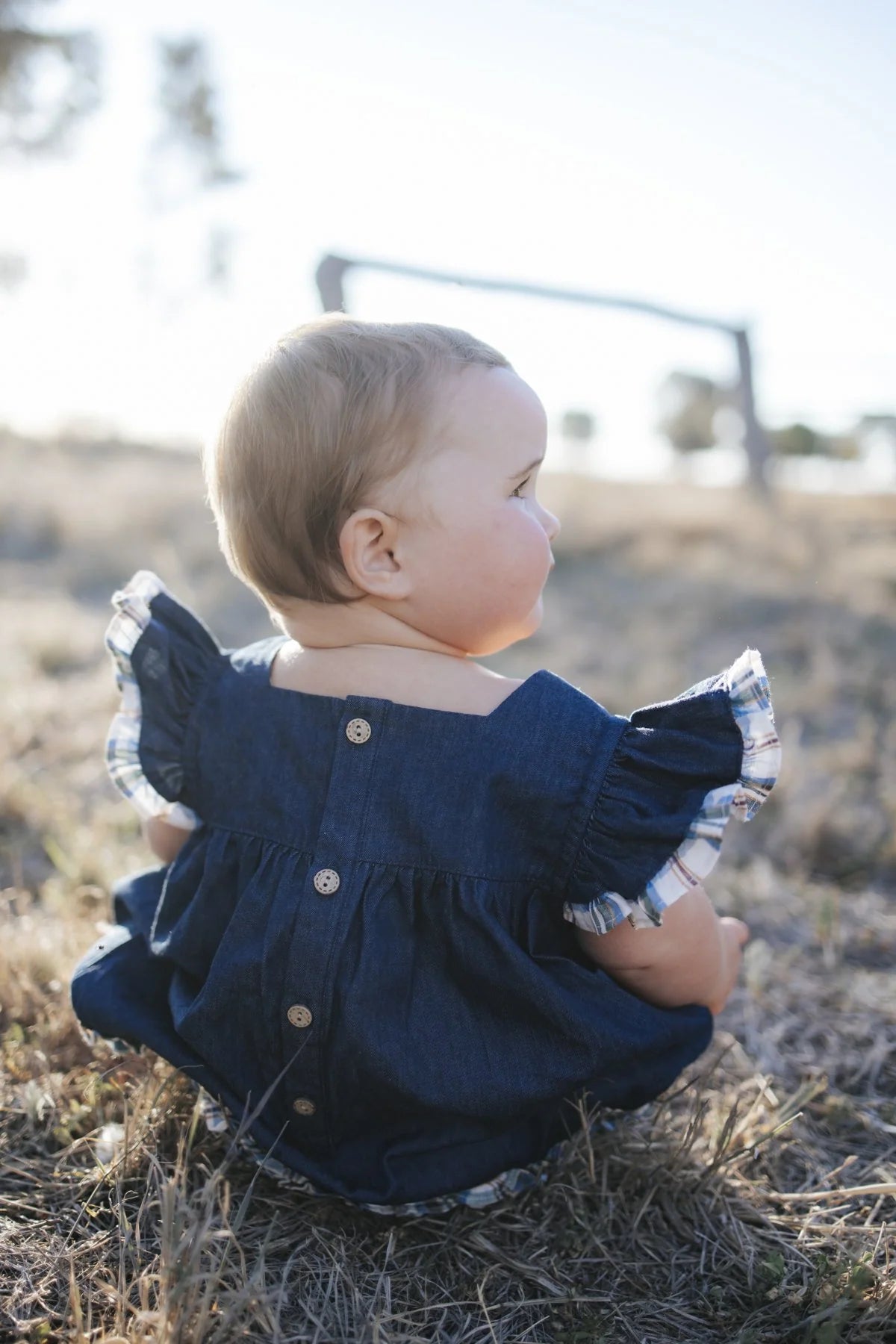 Peta Country Plaid Flutter Romper