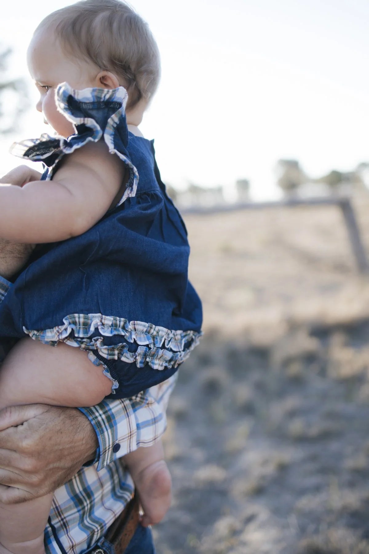 Peta Country Plaid Flutter Romper