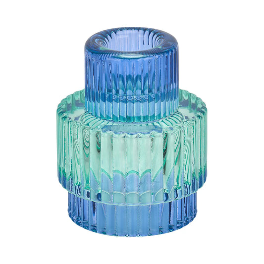 Jewel Candle Holder Lge Blue