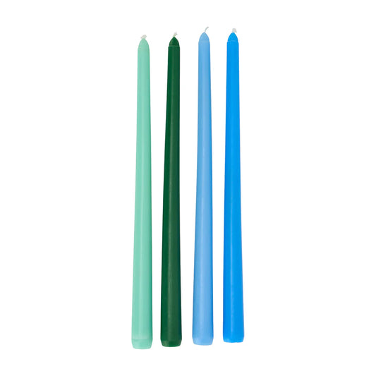 Jewel Taper Candles Blue 4pk