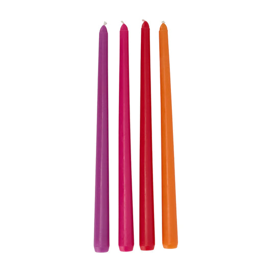 Jewel Taper Candle Pink 4pk