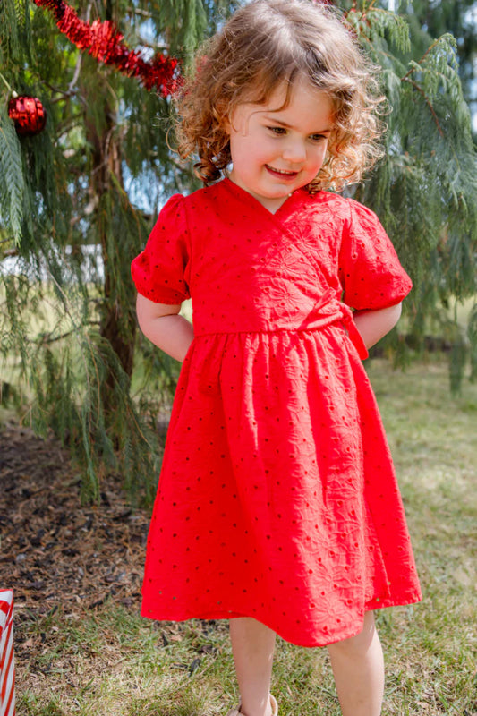 Red Broderie Dress