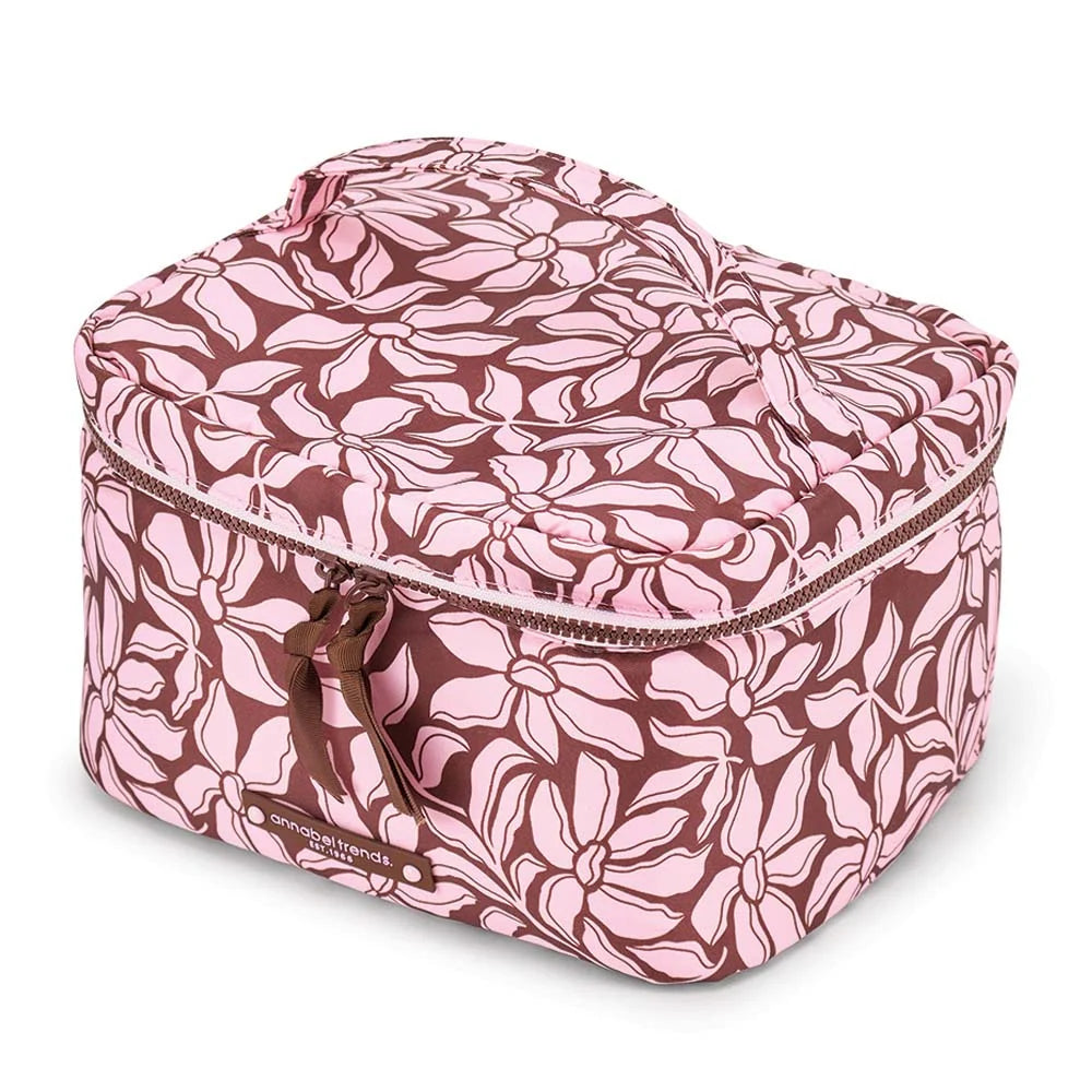 Vanity Lite Train Case Pink Garden