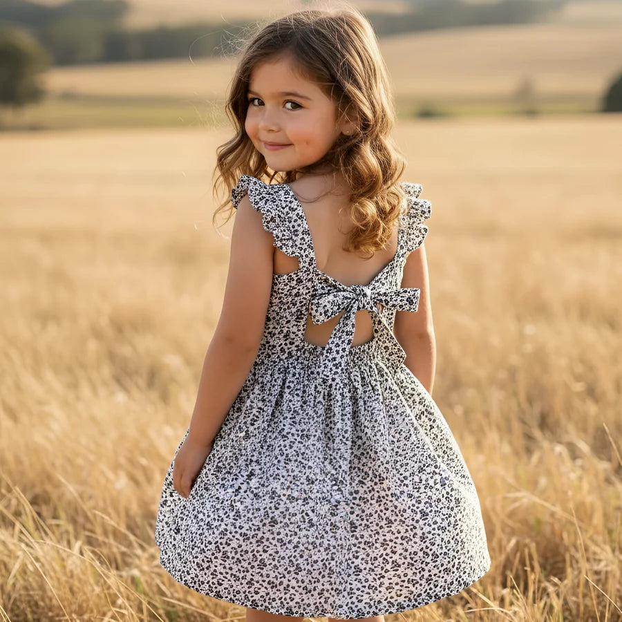 Girls Ellie Dress Navy Daisy