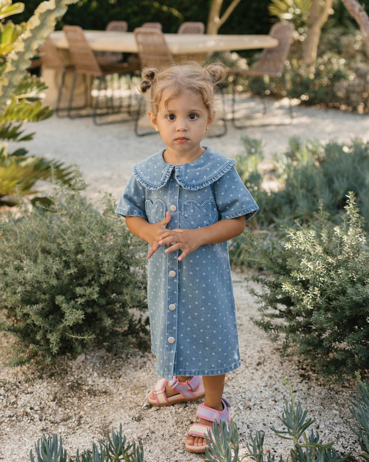 Amour Dress Denim Hearts