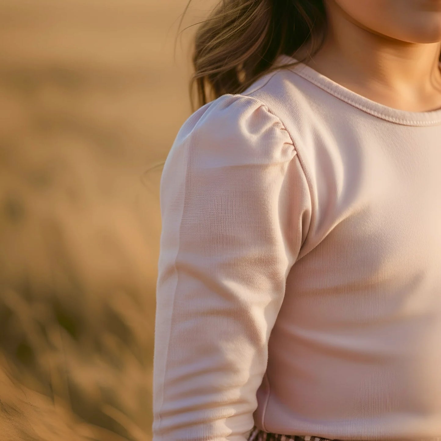 Girls Puff Sleeve Knit Top - Pink