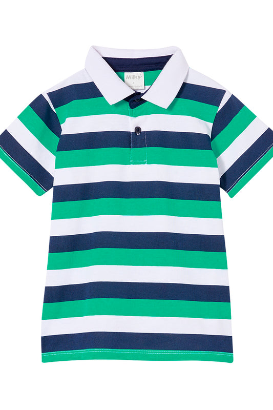 Green Stripe Cotton Rugby