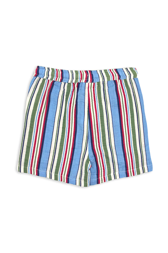 Crinkle Stripe Short Green