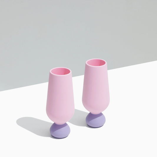 Silicone Champagne Flute Fairy Floss 2pk