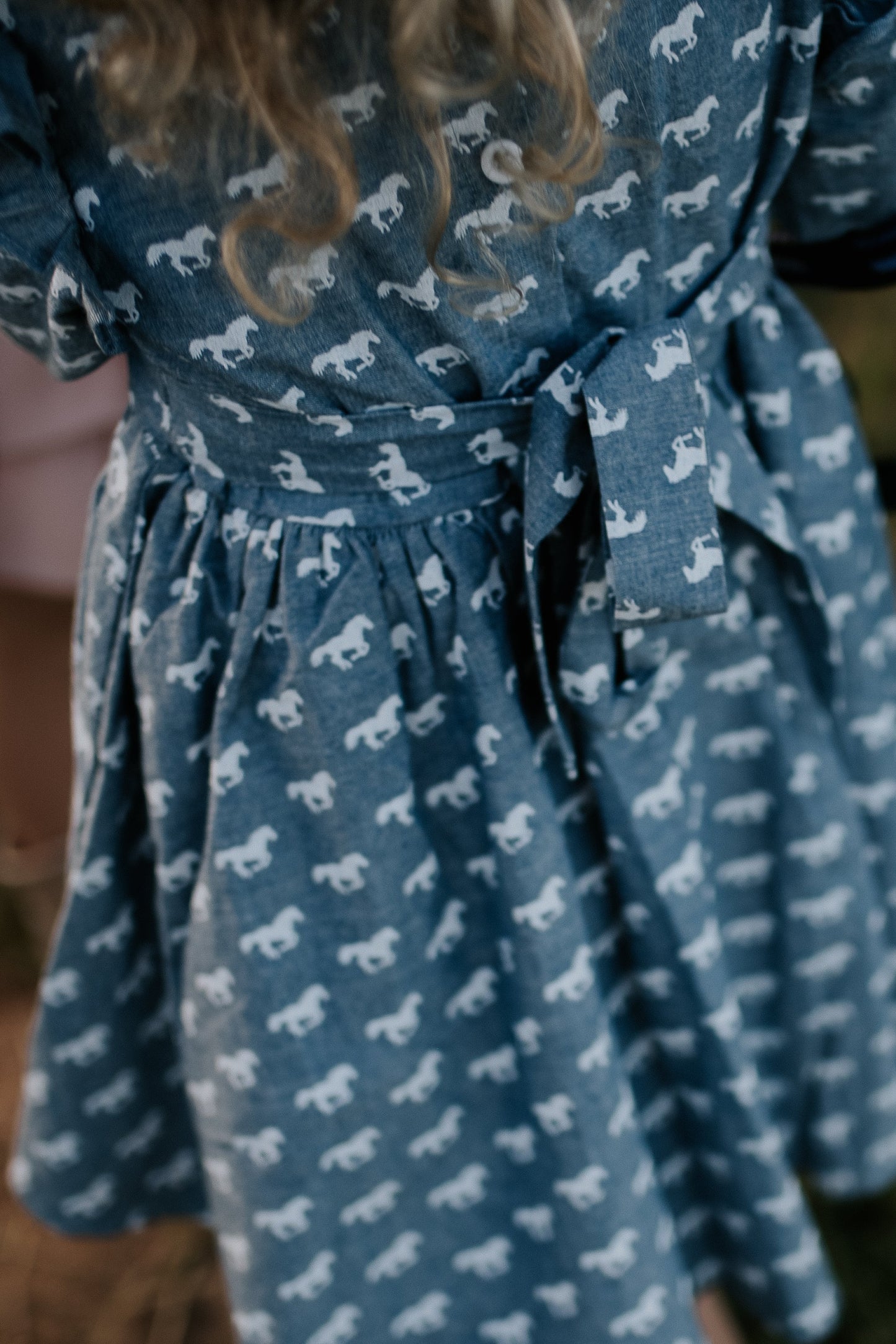 Josephine Horse Print Denim Look Dress