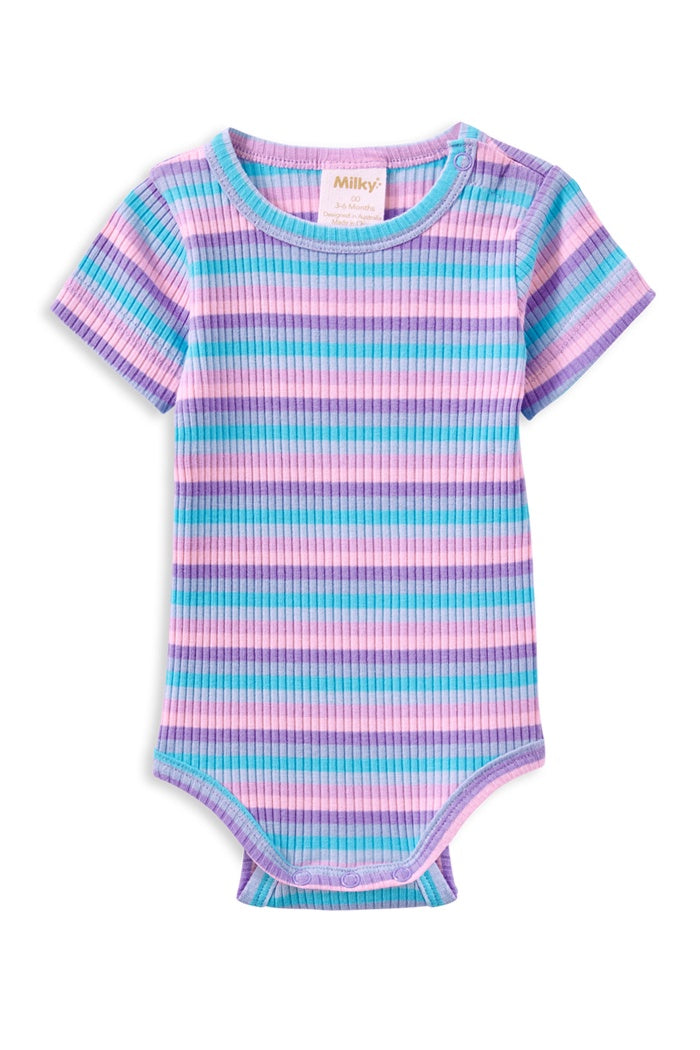Lilac Stripe Rib Bubbysuit