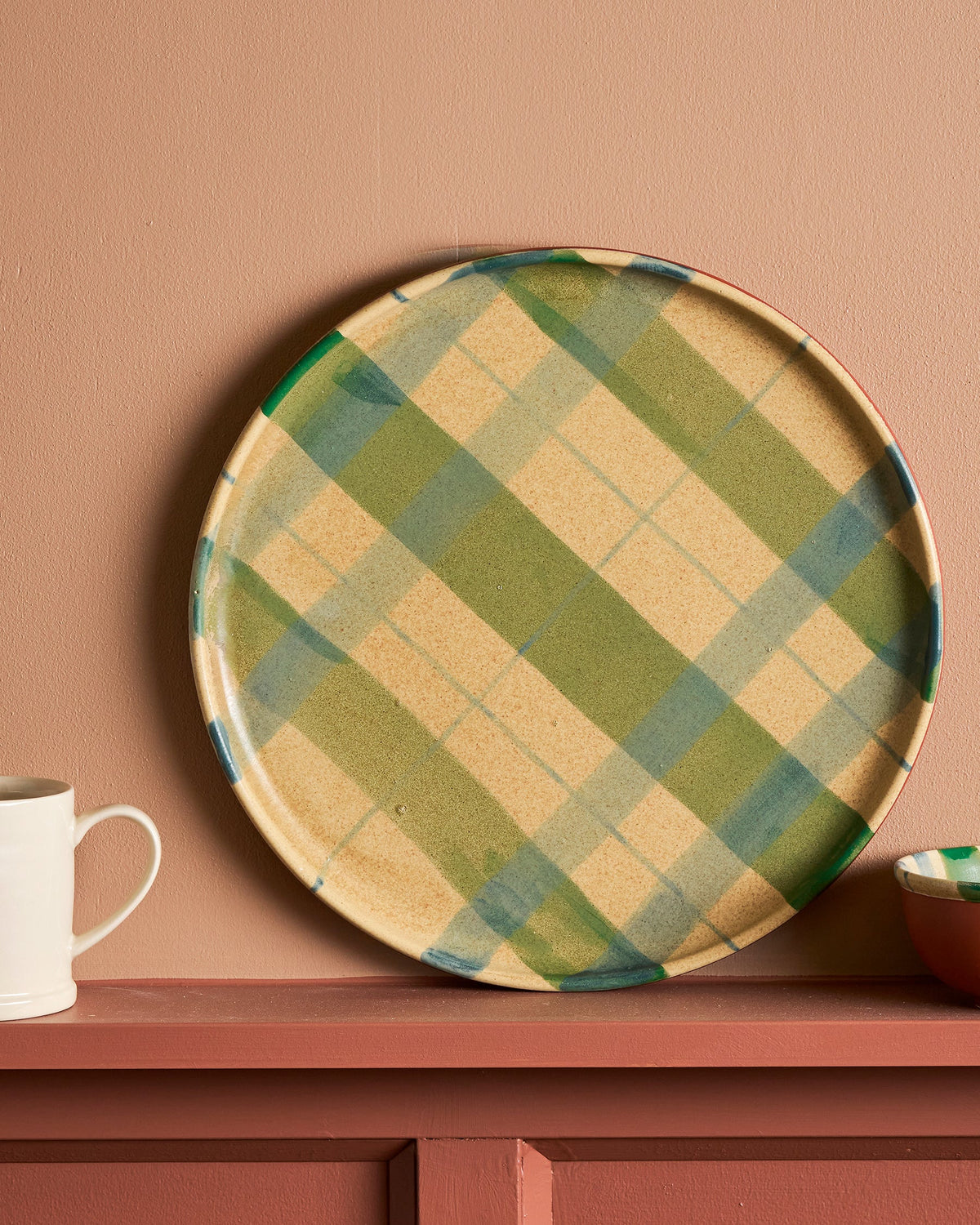 Cake Plate Tartan Cinnamon Christmas