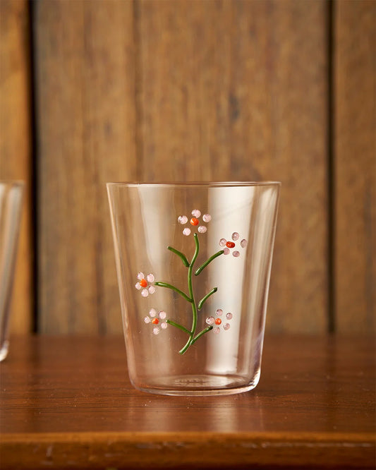 Glass Tumbler Wax Flower