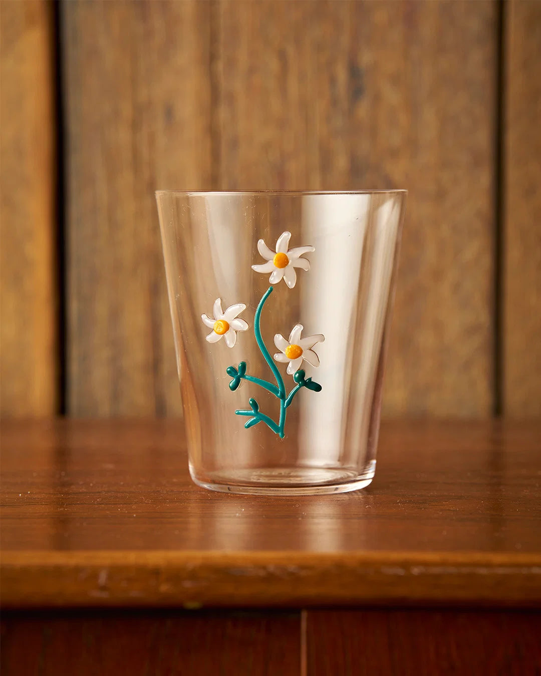 Glass Tumbler Flannel Flower