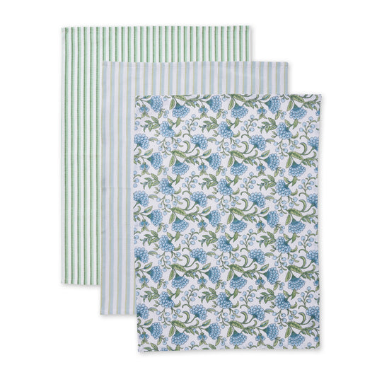 Georgia Blue/Green Tea Towel 3pk