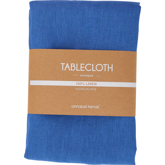 Linen Tablecloth (138cm x 240cm) Azure Blue