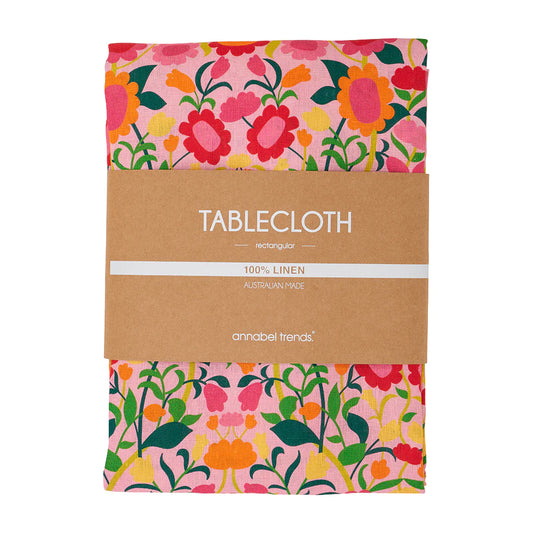 Linen Tablecloth (138cm x 240cm) Flower Patch