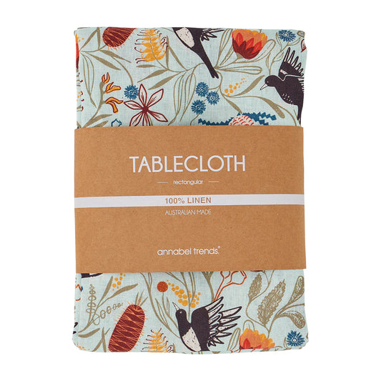 Linen Tablecloth (138cm x 240cm) Magpie Floral