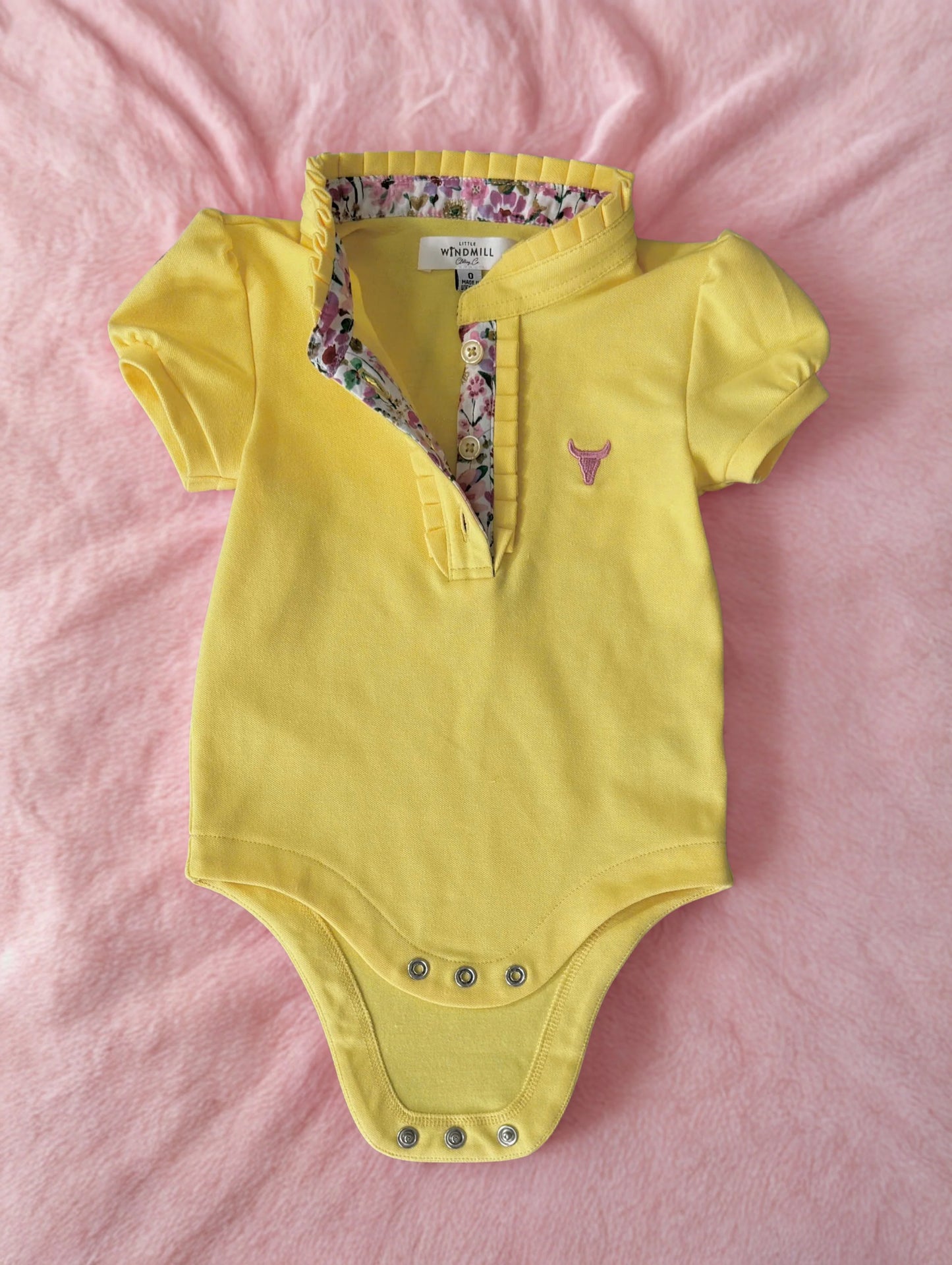 Larrisa Baby Butter Yellow Polo Romper