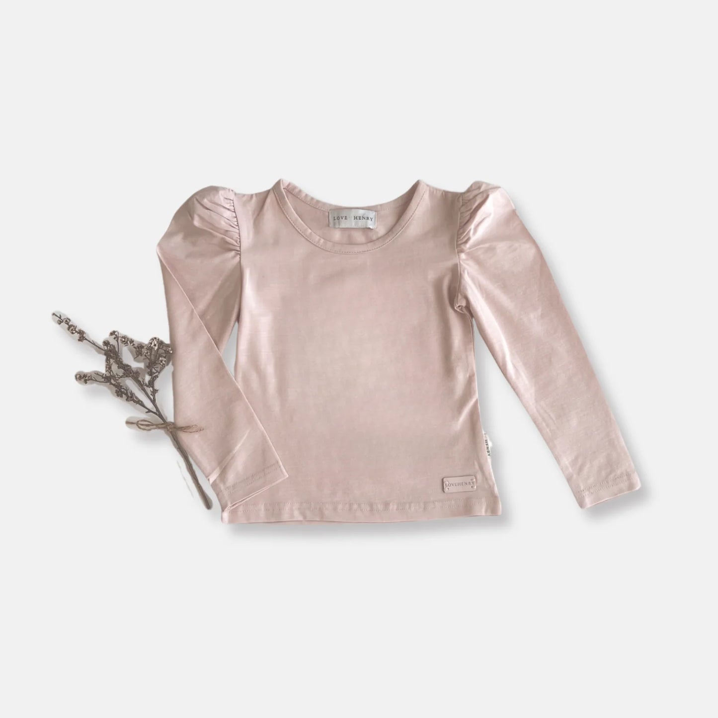 Girls Puff Sleeve Knit Top - Pink