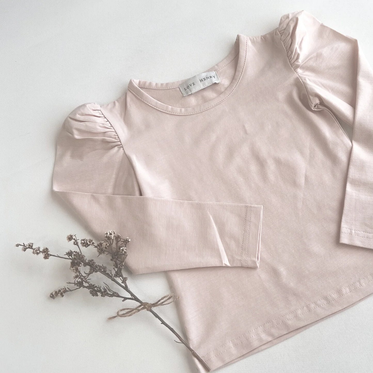 Girls Puff Sleeve Knit Top - Pink