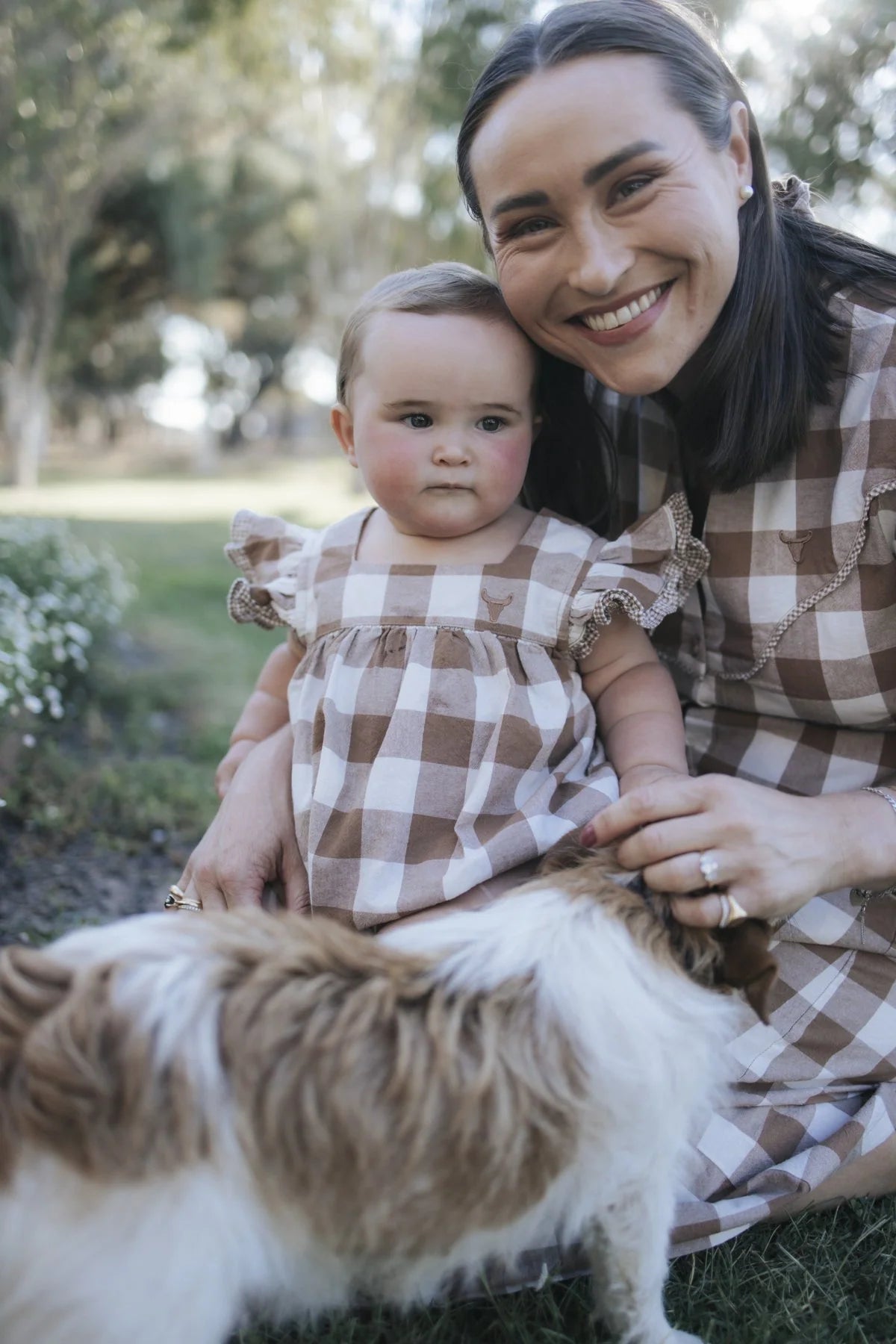 Mae Baby Gingham Flutter Romper