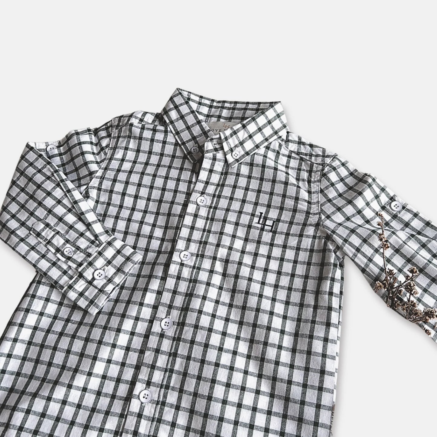 Boys Oxford Shirt Green Check