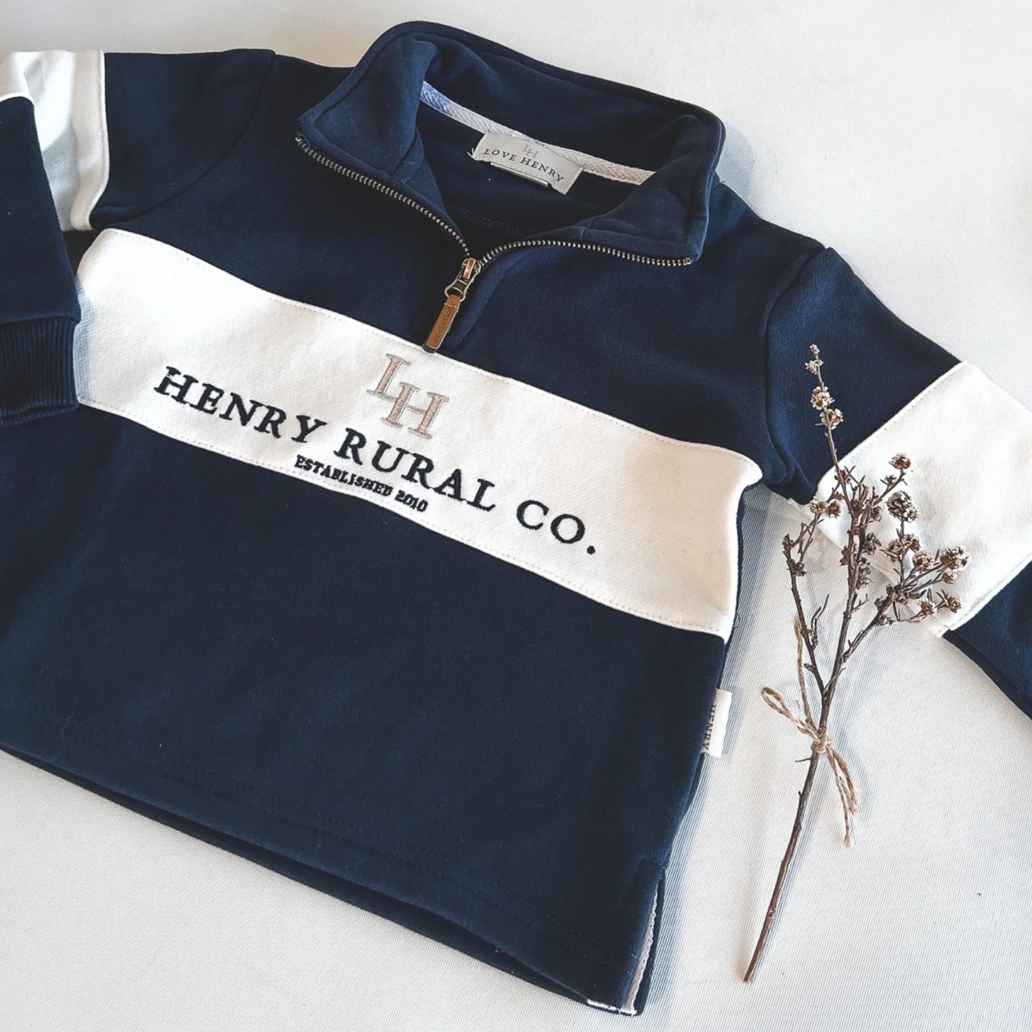 Boys Rural Co Sweater Navy/White