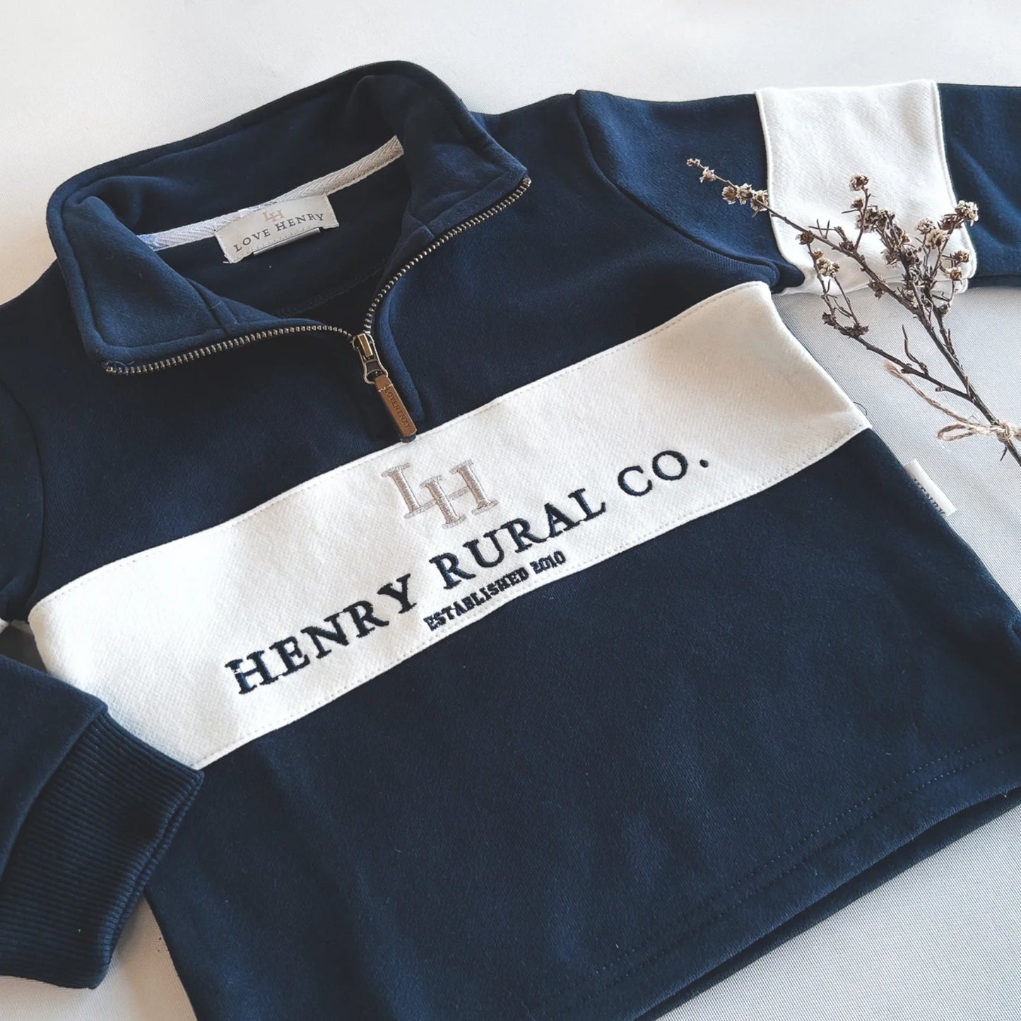 Boys Rural Co Sweater Navy/White
