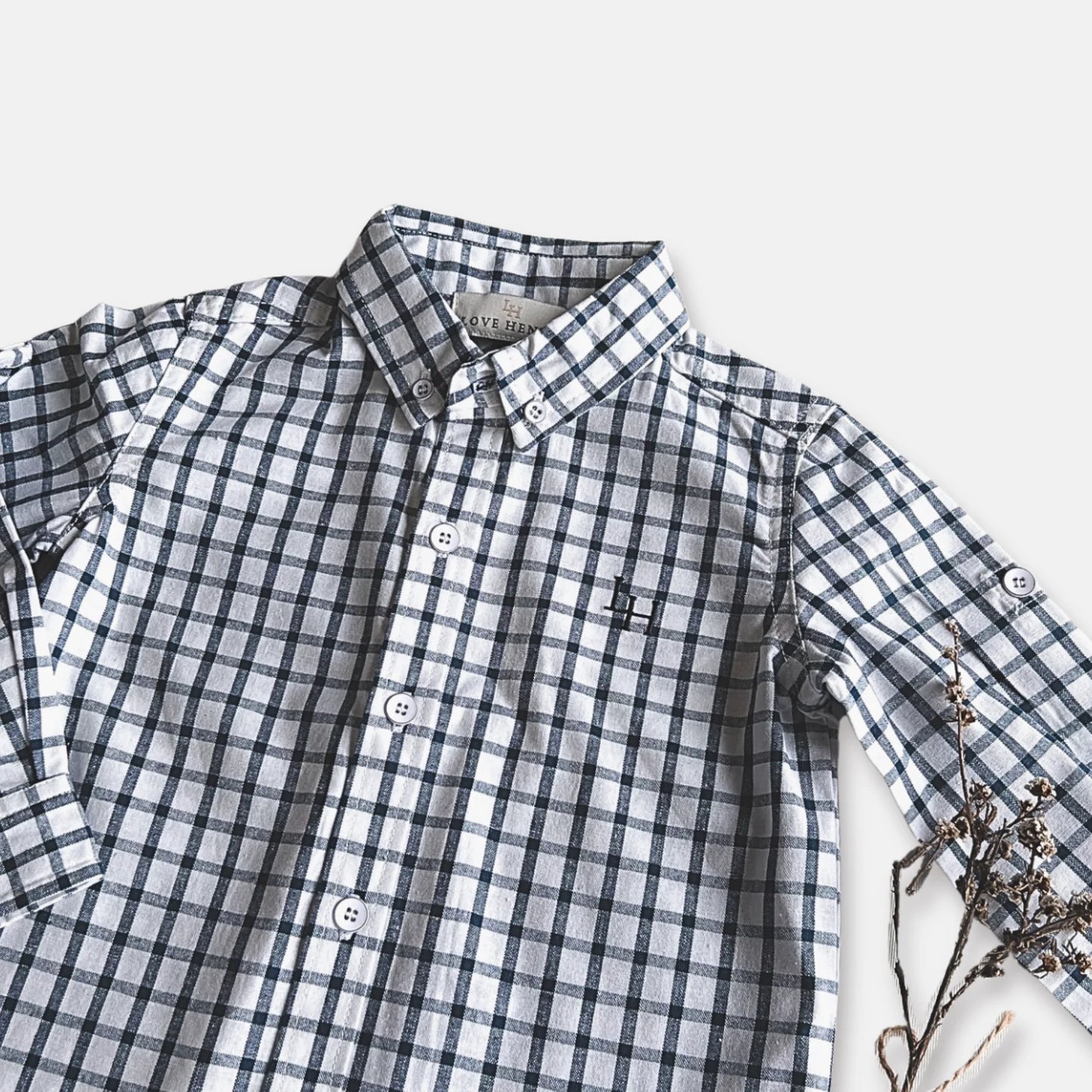 Boys Oxford Dress Shirt Blue Check